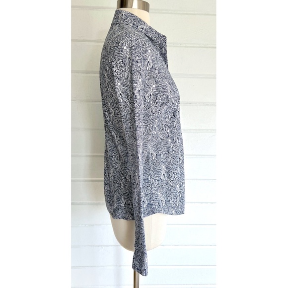 PS PAUL SMITH Button Down Shirt with Navy Blue Rabbit Print - 40 (US 4) - Picture 6 of 14